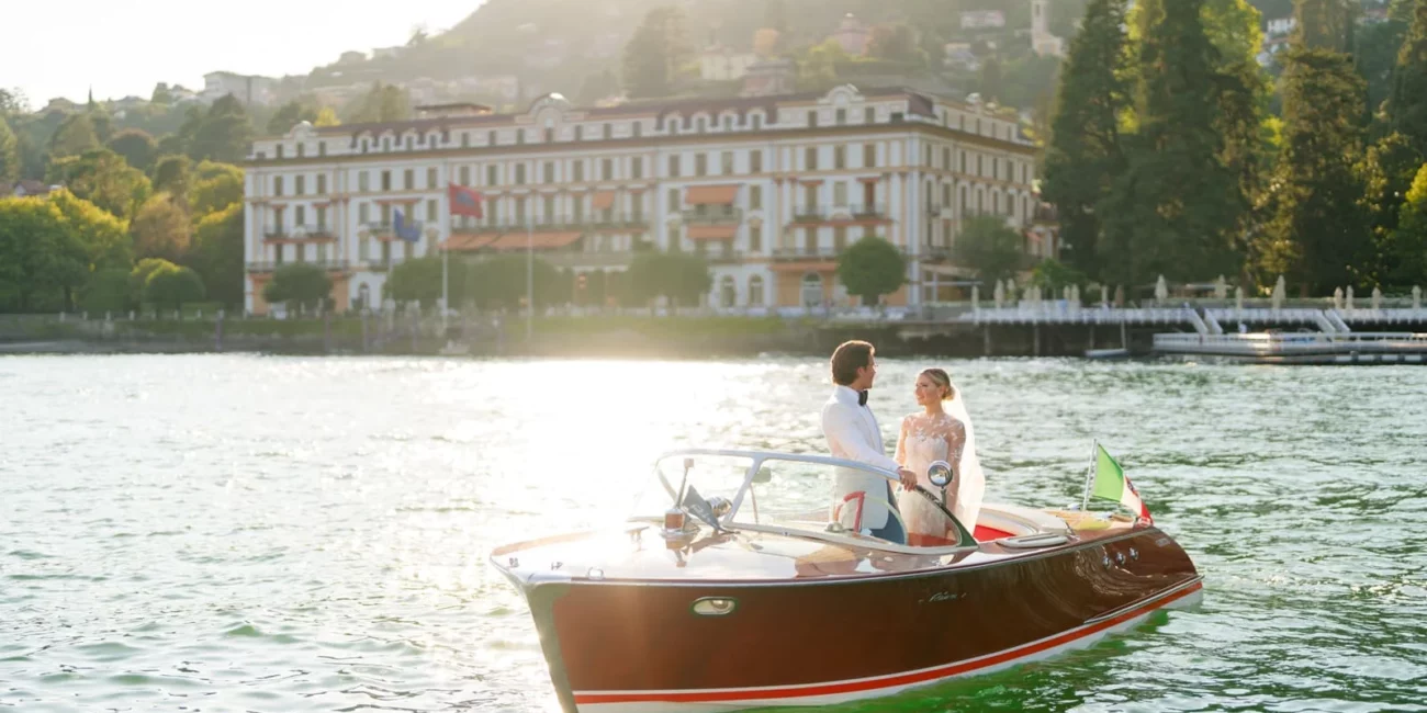 Glamourous wedding on lake Como